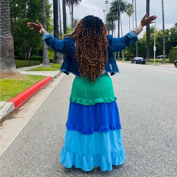 Brand New! Ivy Street Orange Multi Tiered dress with Ties at Shoulder Size 1X - Picture 3 of 12